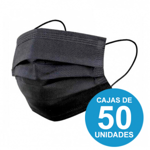 Mascarilla Quirúrgica Negro – Cajas 50 u.